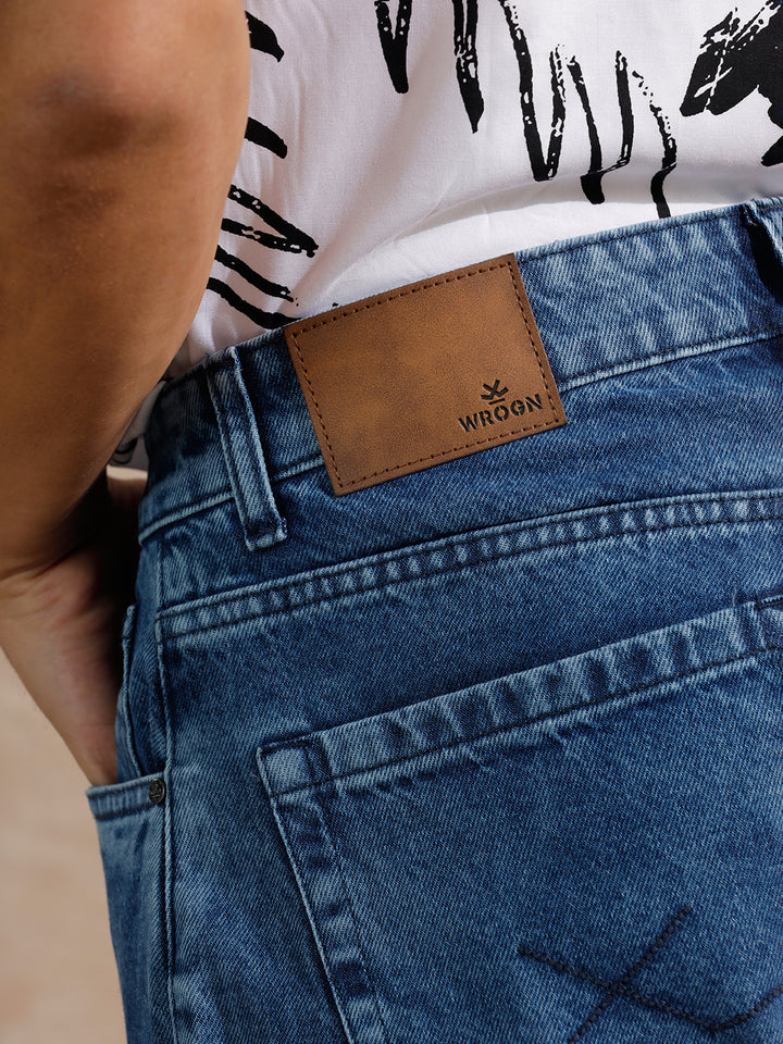 Solid Heavy Fade Anti Fit Jeans | Blue