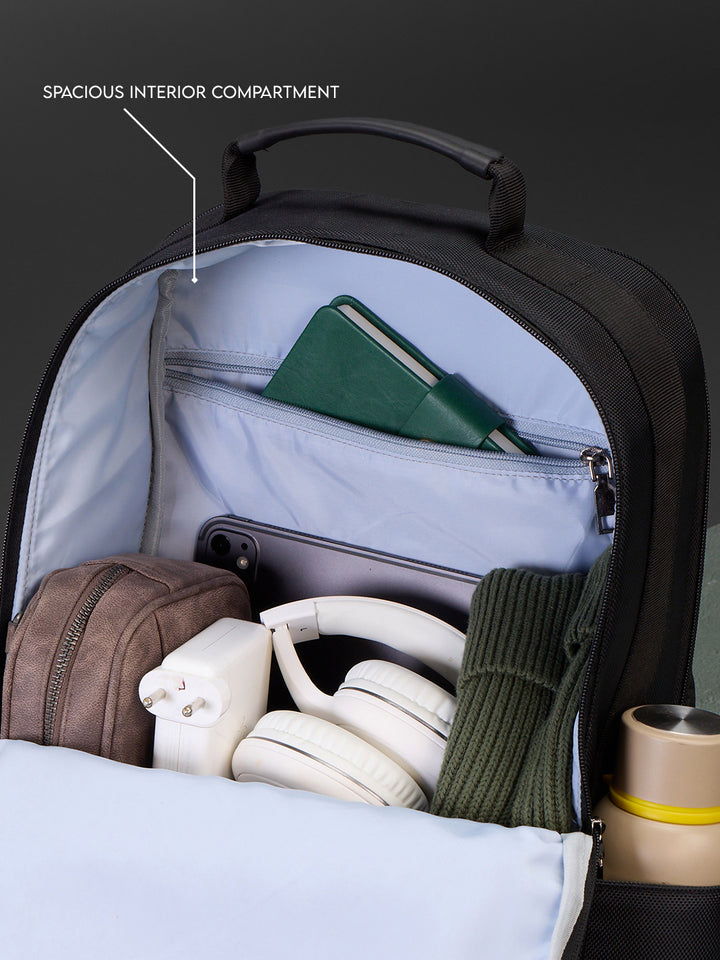 Textured Panel Backpack | Black (30L)