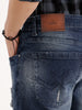 Slim Fit Distressed Denim Jeans | Blue
