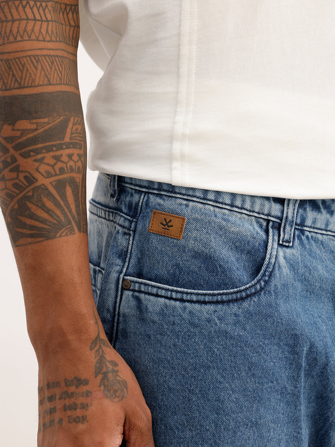 Faded Baggy Fit Denim Jeans | Light Blue