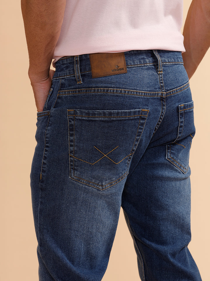 Casual Heavy Fade Slim Fit Jeans | Blue