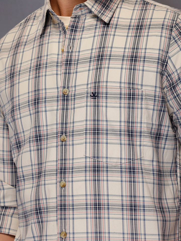 Men’s Neutral Plaid Everyday Shirt | Off White