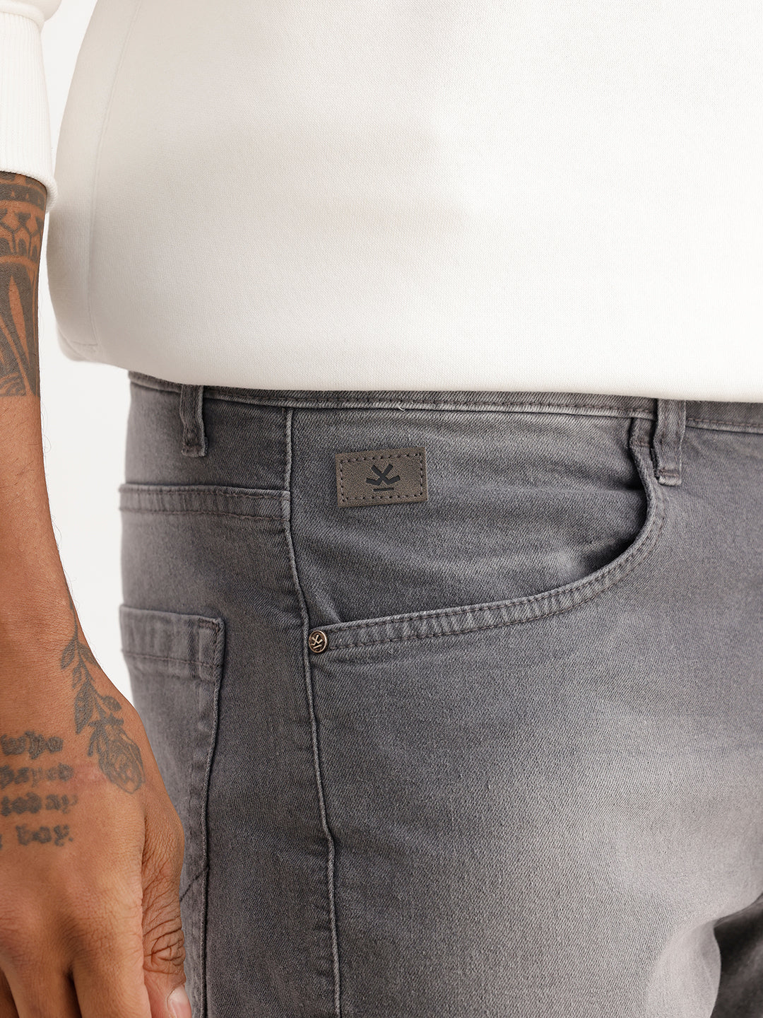 Washed Slim Fit Denim Jeans | Grey