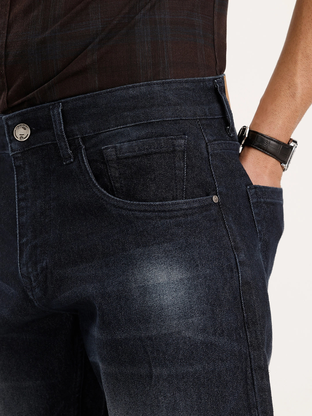 Relaxed Fit Faded Denim Jeans | Blue