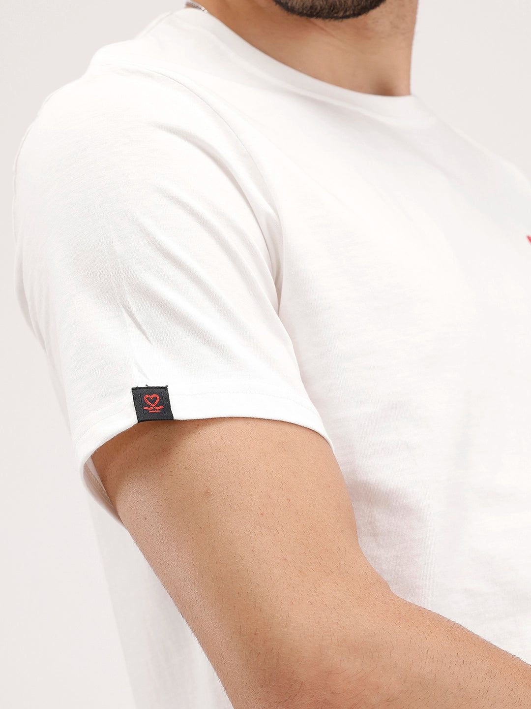 Slim Fit Placement Printed Tee | White