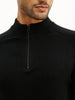 Solid Turtle Neck Semi-Zipper Sweatshirt | Black