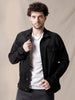 Classic Solid Black Denim Jacket