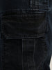 Washed Slim Fit Denim Cargo | Blue