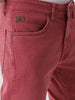 Dusty Pink Solid Tapered Jeans