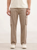 Loose Fit Cotton Blend Trouser  | Beige