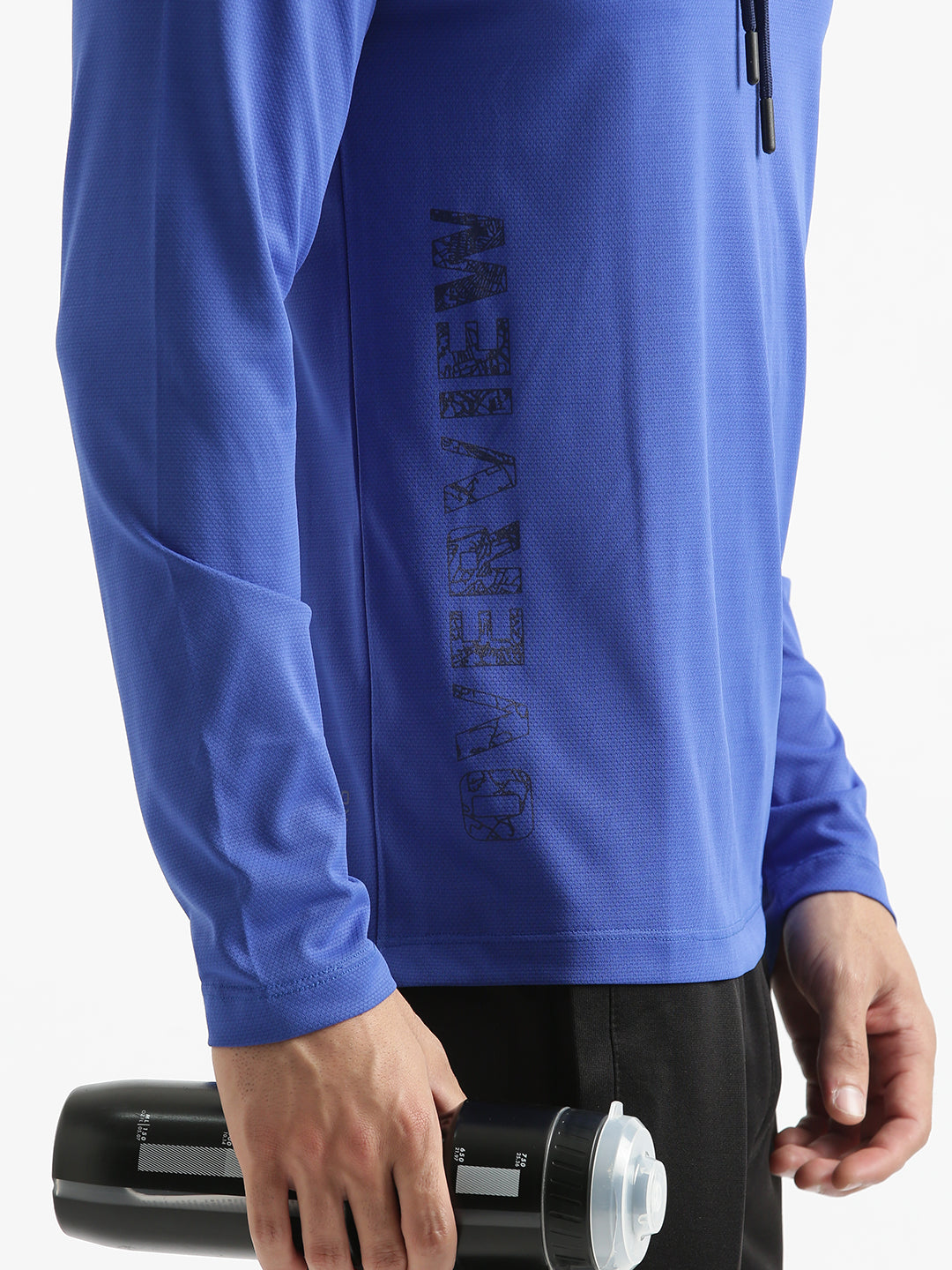 Hooded Solid Blue T-Shirt