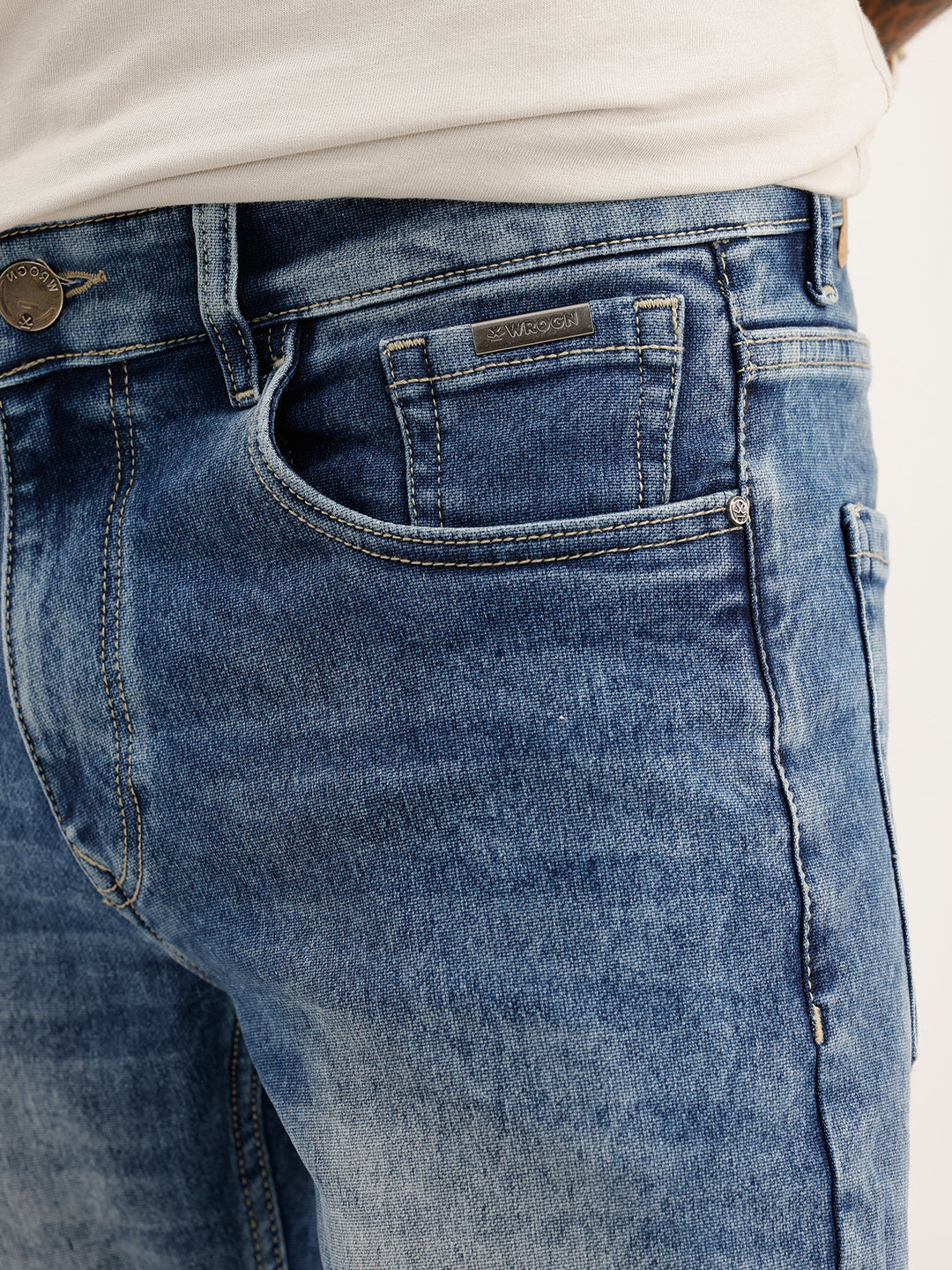 Faded Slim Fit Denim Jeans | Light Blue