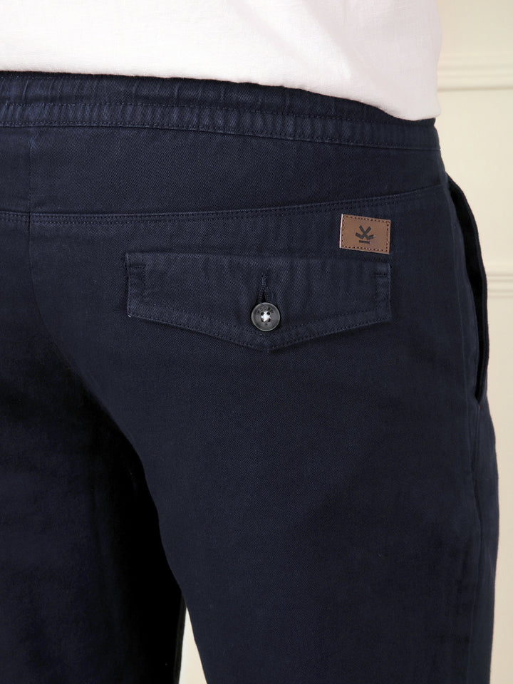 Drawstring Waist Navy Shorts