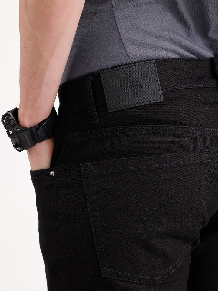 Solid Skinny Crop Denim Jeans | Black