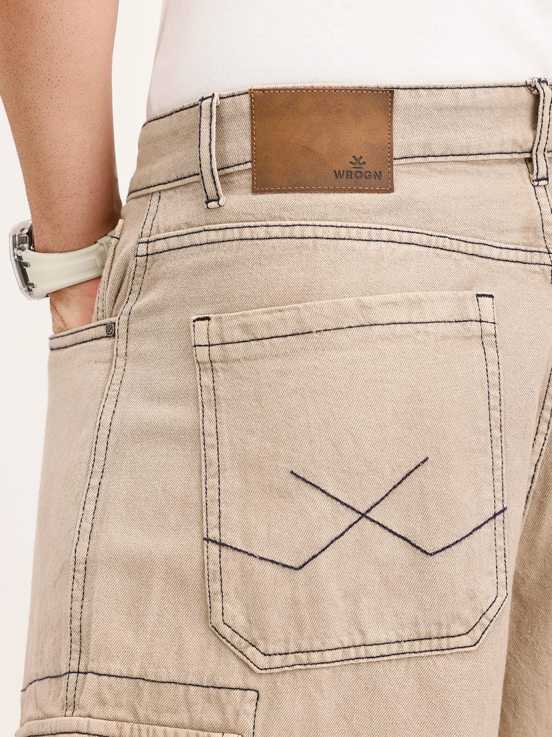 Baggy Cargo Fit Denim Jeans | Khaki