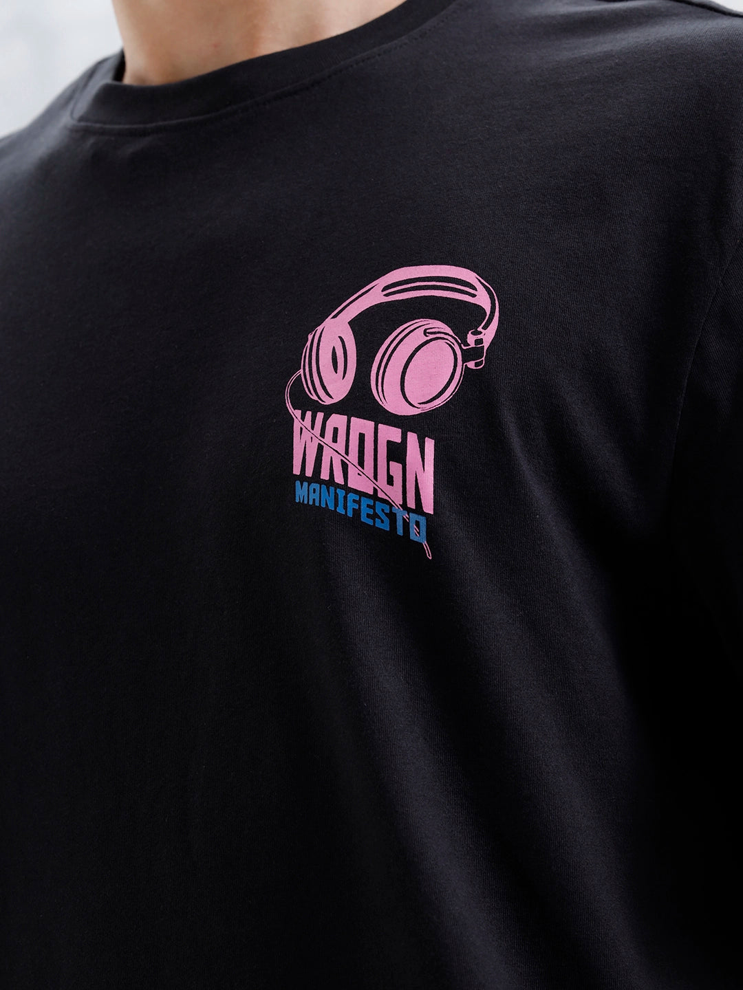 Men’s Oversized Bold Graphic Tee | Black
