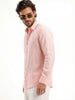 Solid 100% Linen Slim Fit Shirt | Pink
