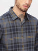 Blue Squares Checked Shirt