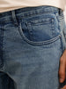 Washed Straight Fit Denim Jeans | Blue