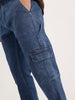 Relaxed Fit Cargo Denim Jeans | Blue