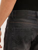 Faded Straight Fit Denim Jeans | Black