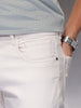 Clean White Straight Slim Jeans | Pink