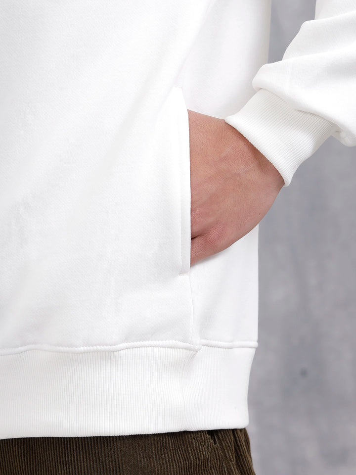 Men's Casual Branded Comfort Fit Sweatshirt  | Snow White