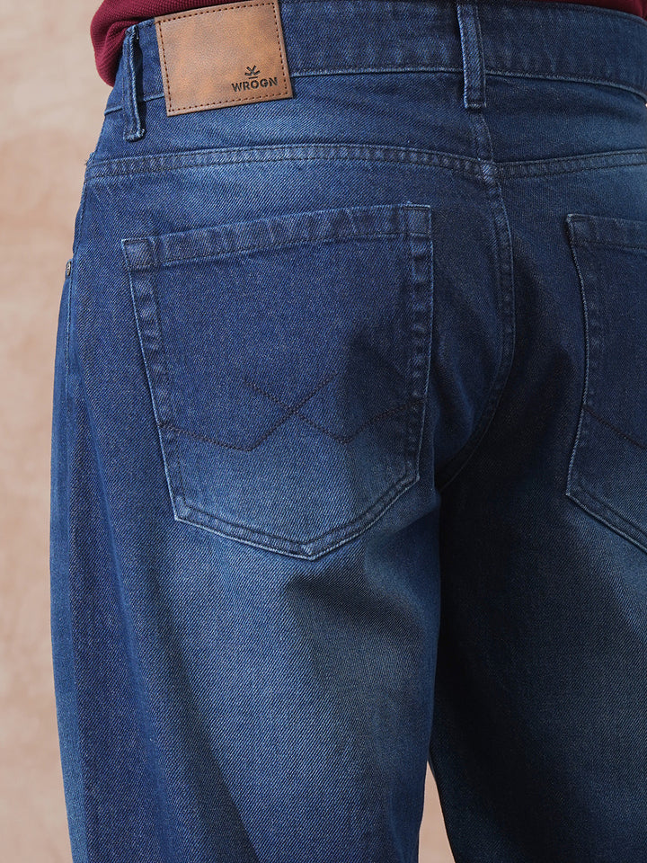 Heavy Fade Loose Fit Jeans | Dark Blue