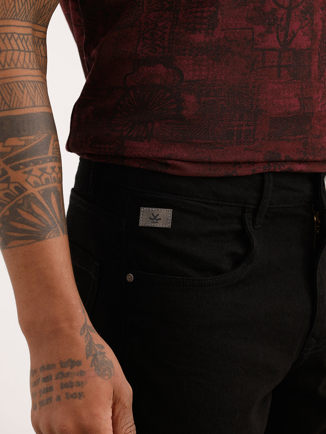 Solid Straight Fit Denim Jeans | Black