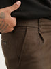 Solid Slim Fit Pleated Trouser | Olive