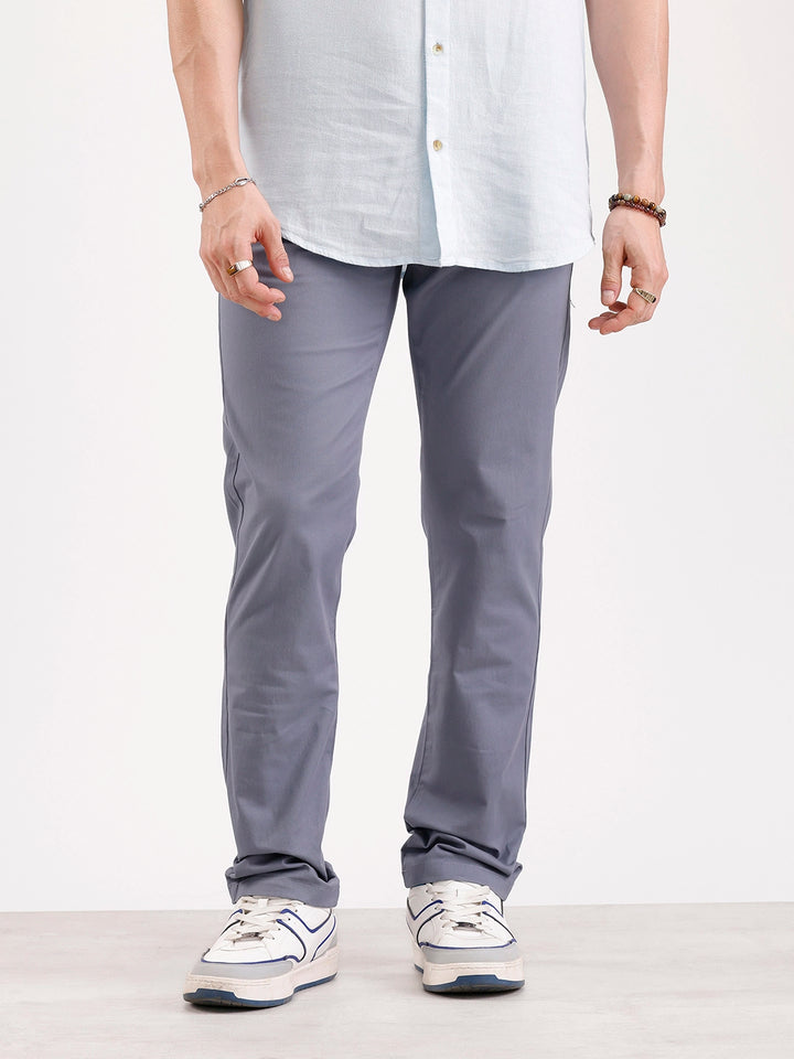 Solid Slim Fit Trouser   |  Grey