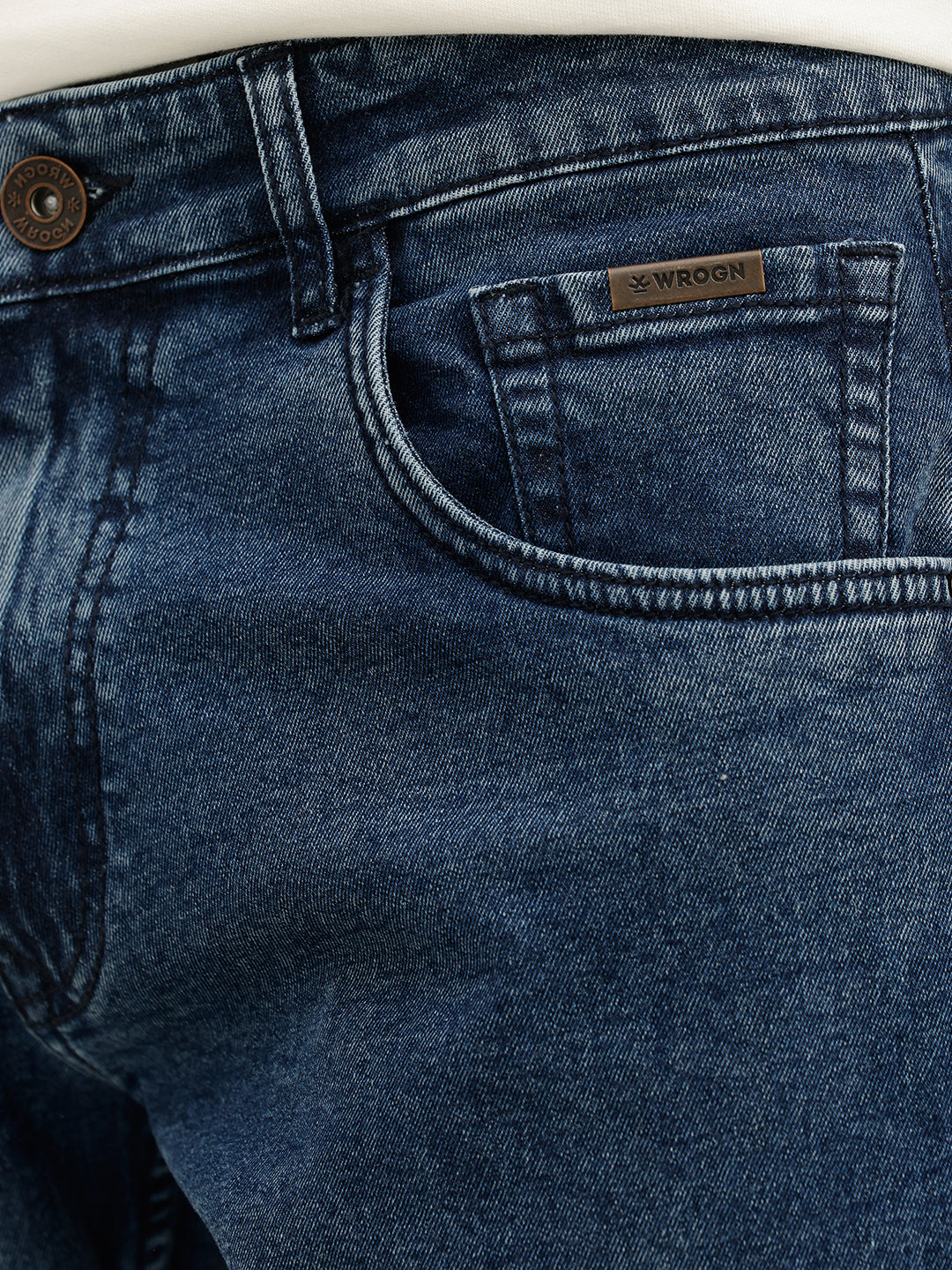 Washed Straight Fit Denim Jeans | Blue