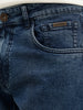 Washed Straight Fit Denim Jeans | Blue