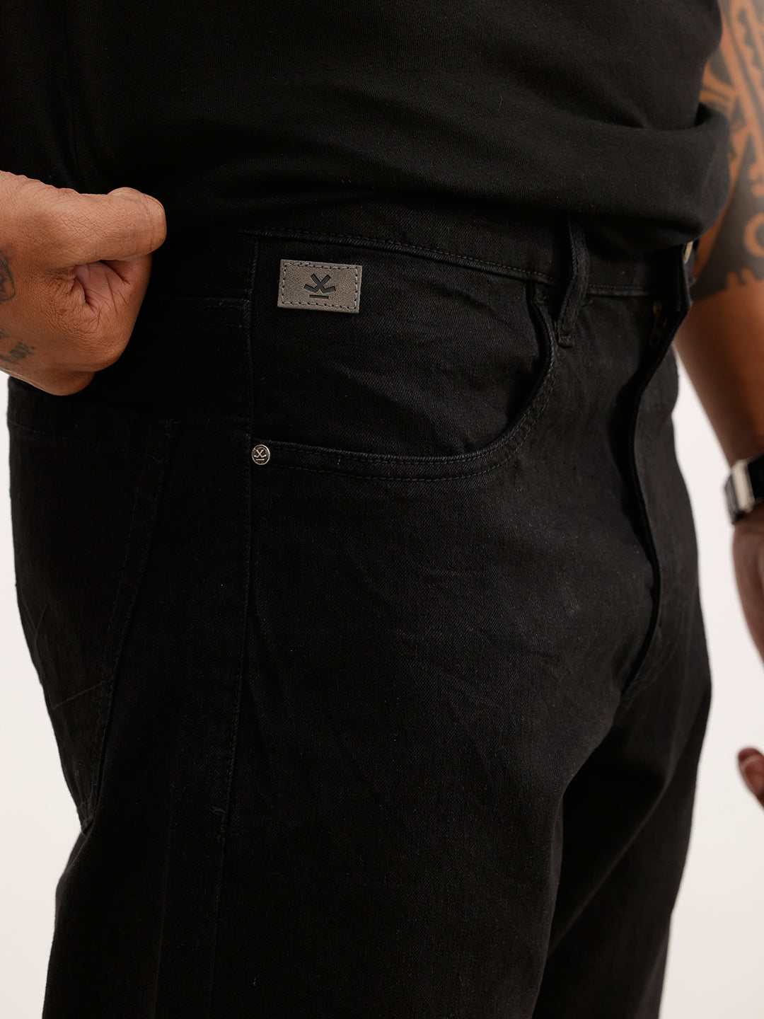 Solid Regular Fit Denim Jeans | Black
