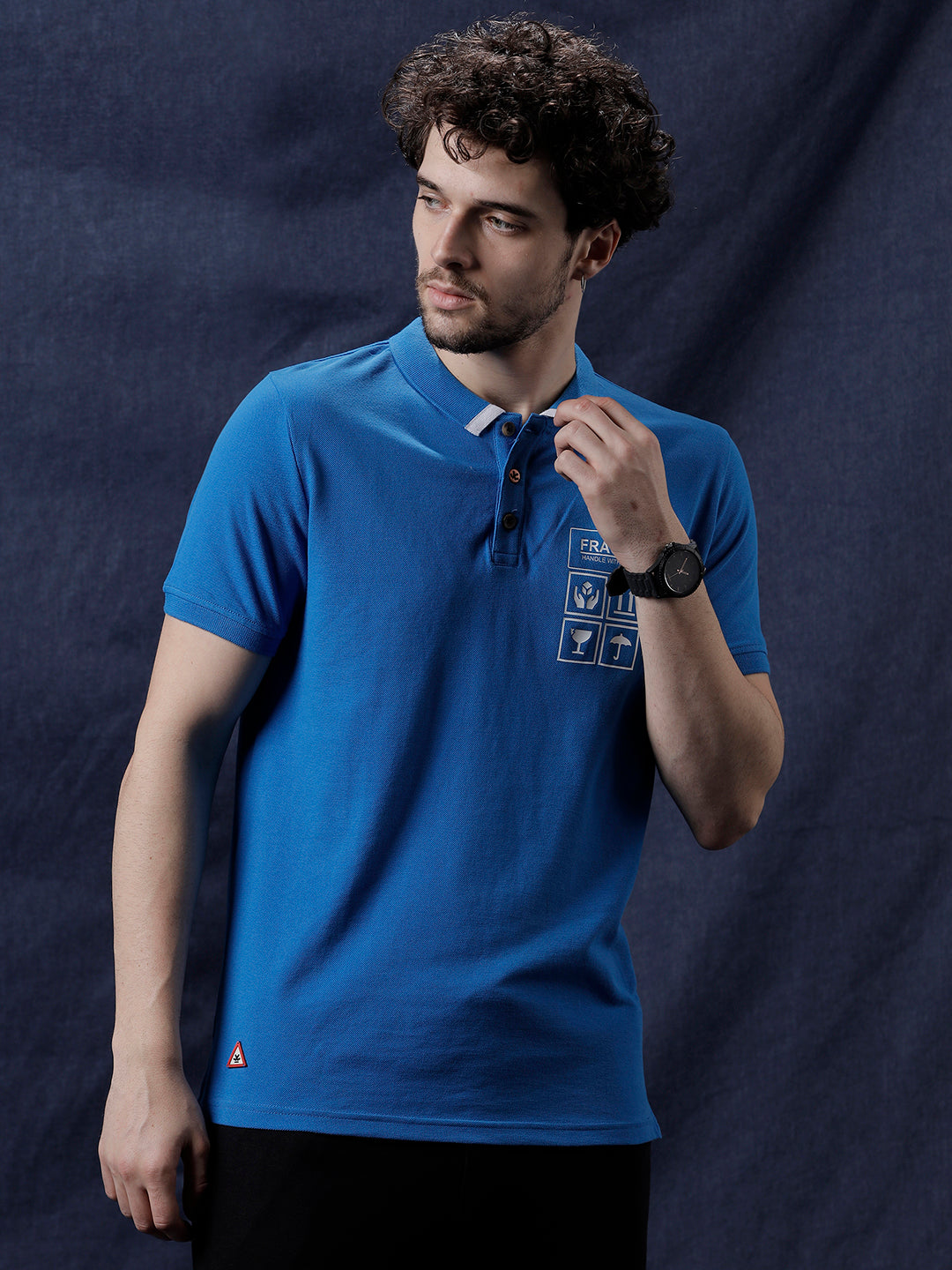 Fragile Print Polo T-Shirt