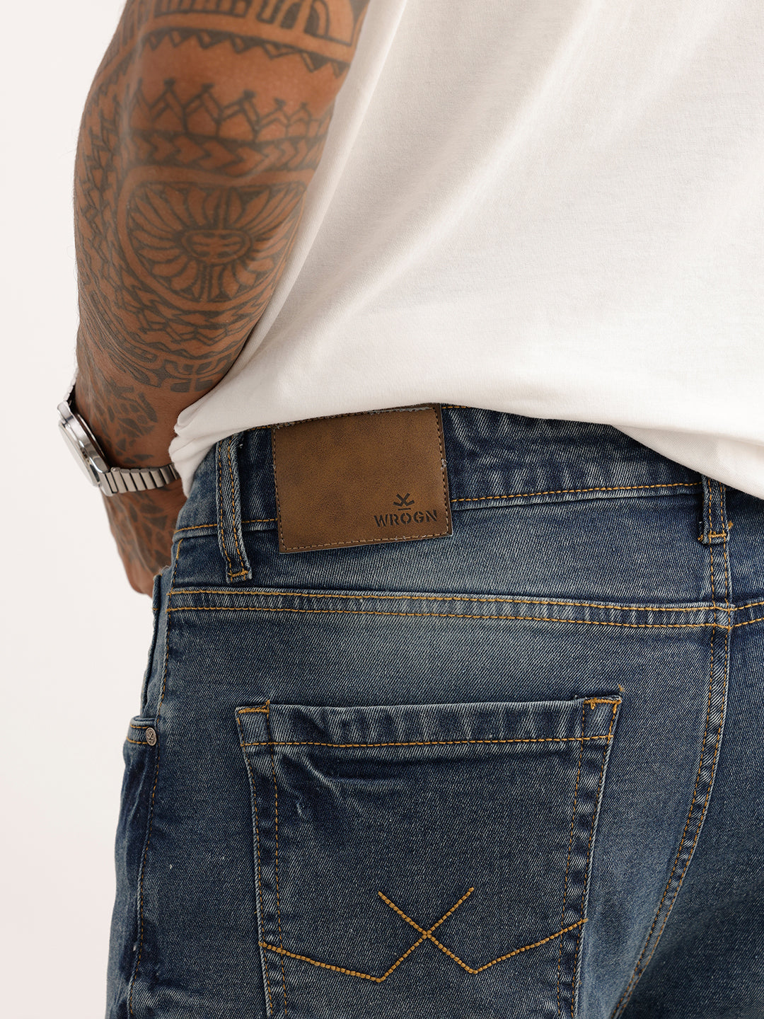 Faded Slim Ankle Fit Denim Jeans | Light Blue
