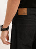 Solid Relaxed Mid Rise Denim Jeans | Black | WQJN2479M