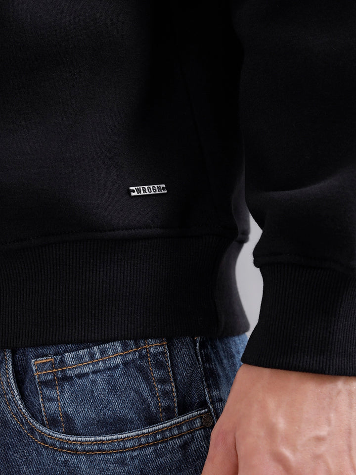 Casual Oversized Sweatshirt With Statement Graphic | Black