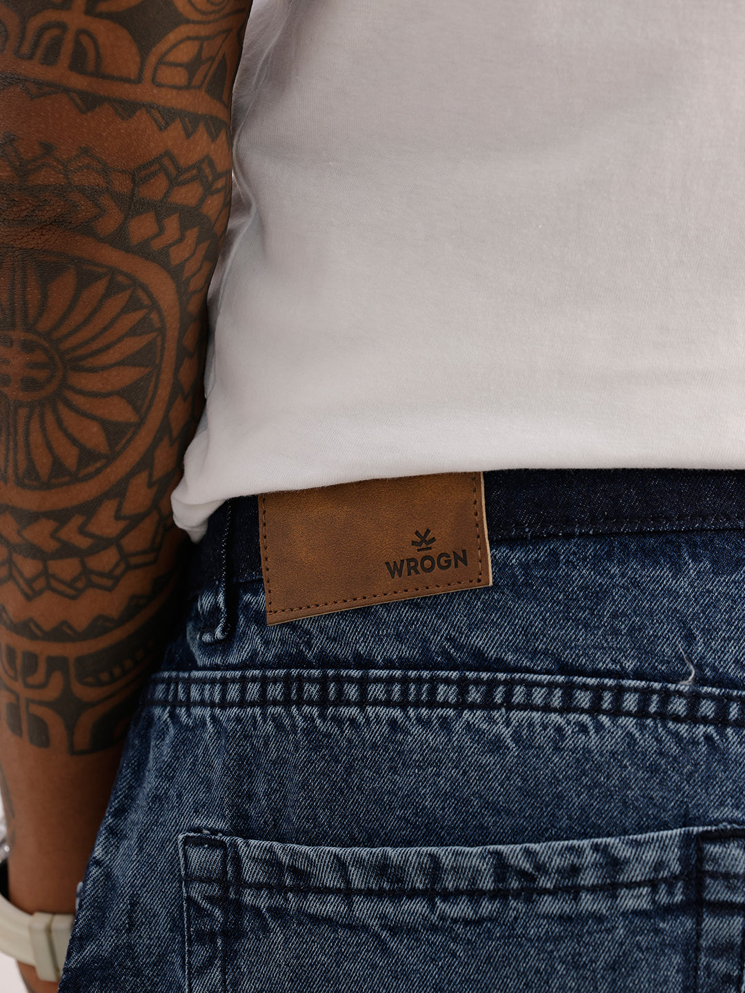 Washed Loose Fit Denim Jeans | Dark Blue
