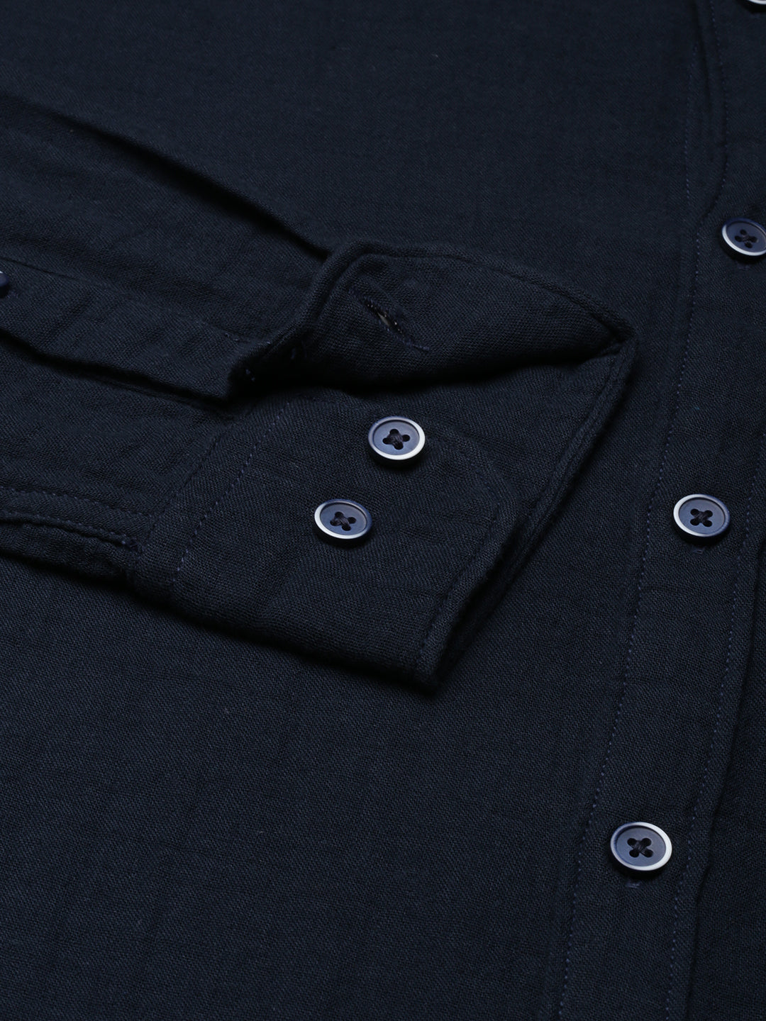 Solid Navy Button Down Shirt
