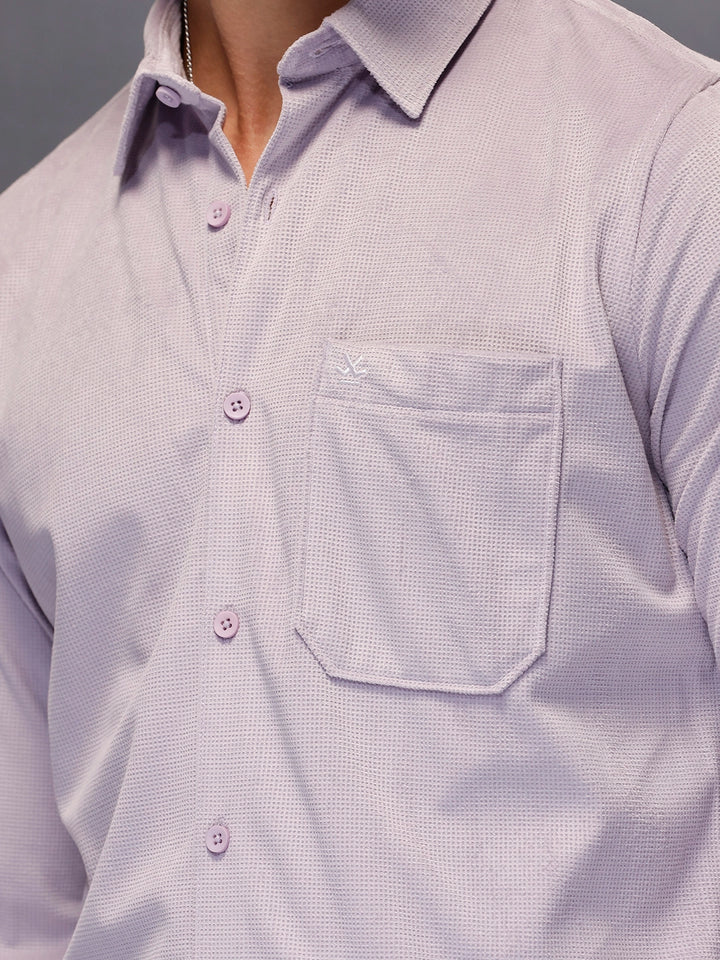 Men's Casual Slim Fit Solid Shirt  |  Purple