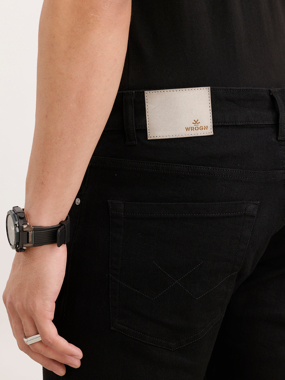 Solid Slim Fit Denim Jeans  | Black