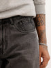 Anti Fit Embroidery Detail Denim Jeans | Black