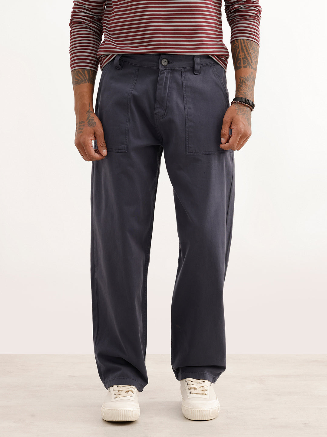 Solid Loose Fit Trouser | Dark Grey