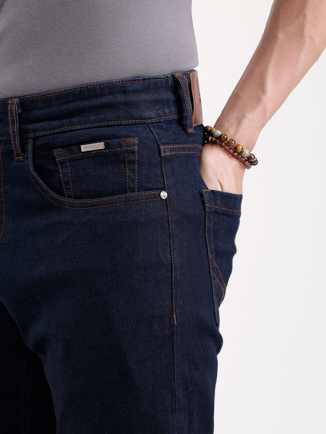 Solid Straight Fit Denim Jeans   |  Blue