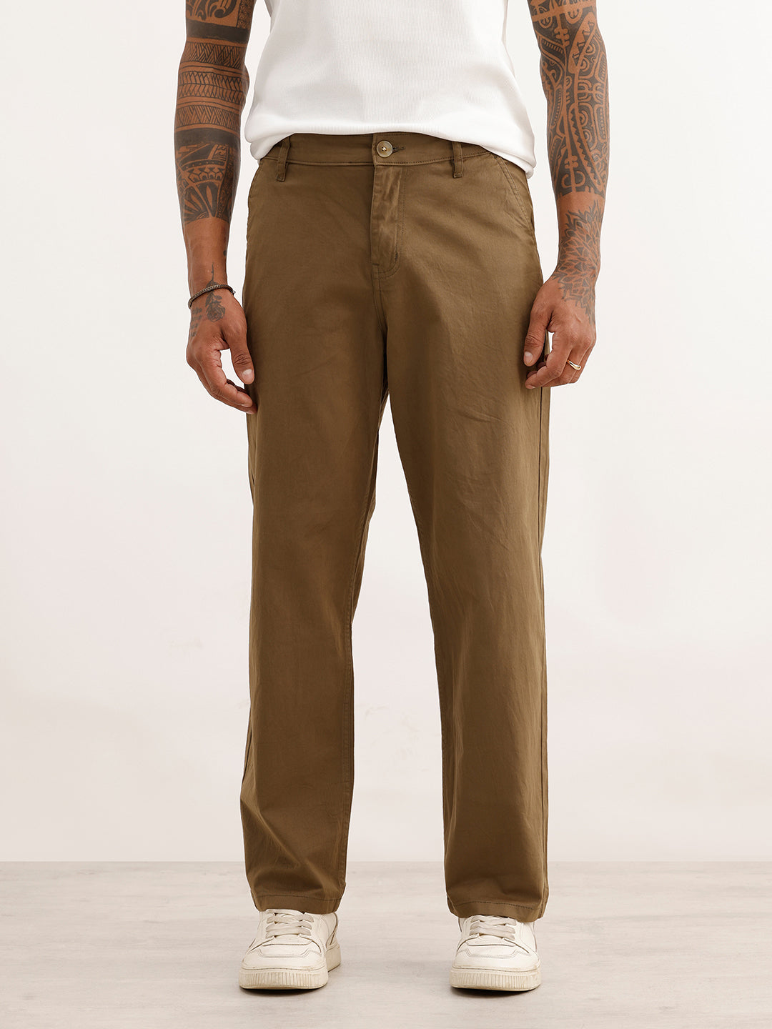 Solid Loose Fit Trouser | Olive