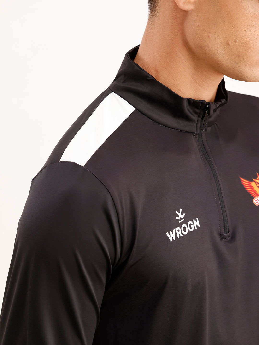 Wrogn x SRH Performance Quarter Zip T-Shirt | Black