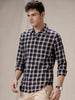 Bold Navy Blue Checked Shirt