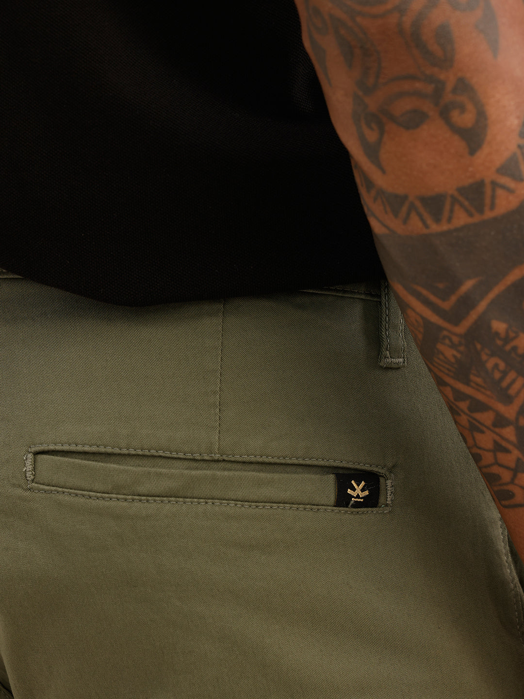 Solid Slim Fit Cotton Trouser | Olive