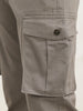 Solid Straight Fit Cargo Trouser | Grey